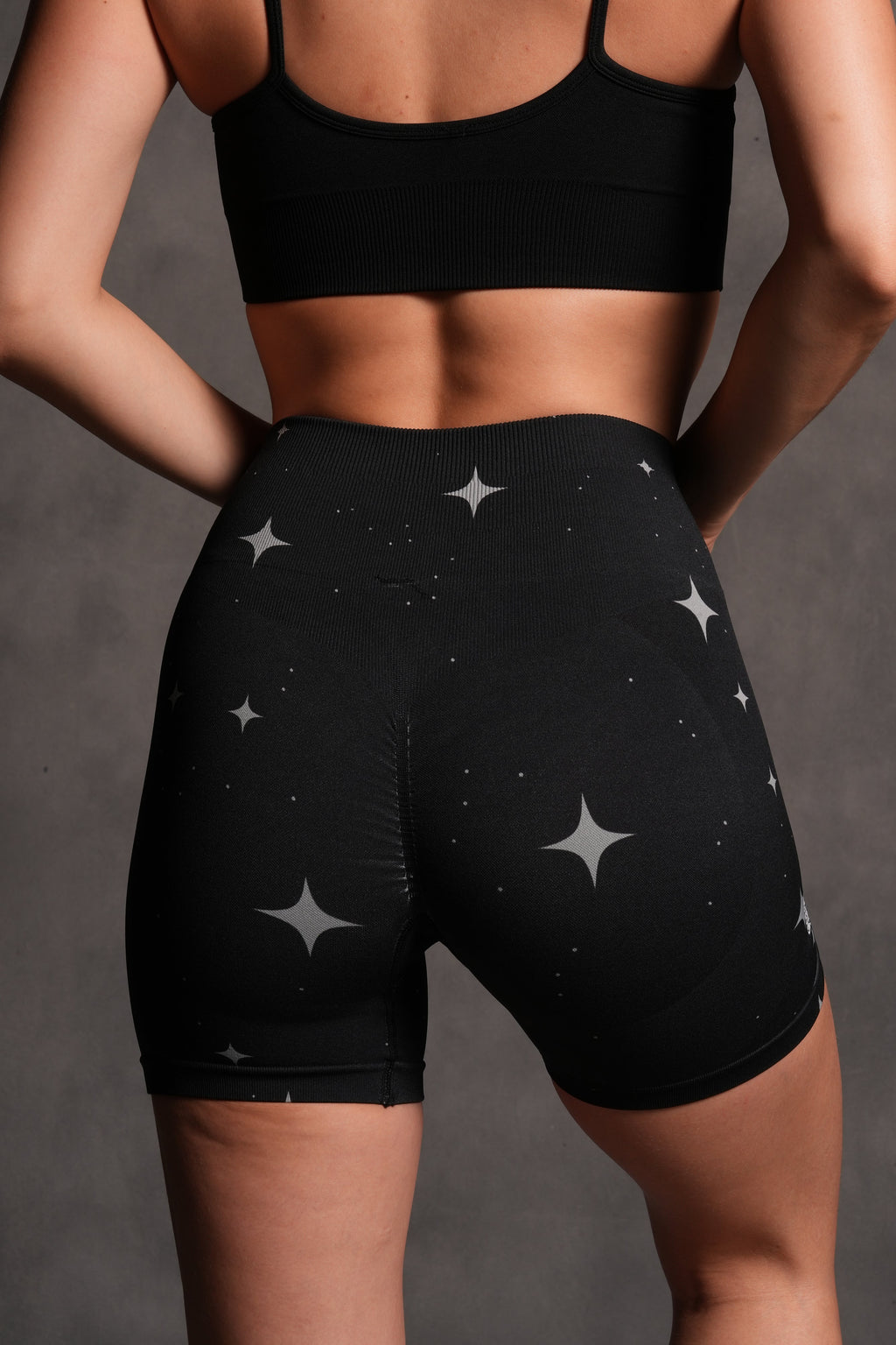 Darc Script Everson Seamless "Training" Shorts in Black/White Starry Night