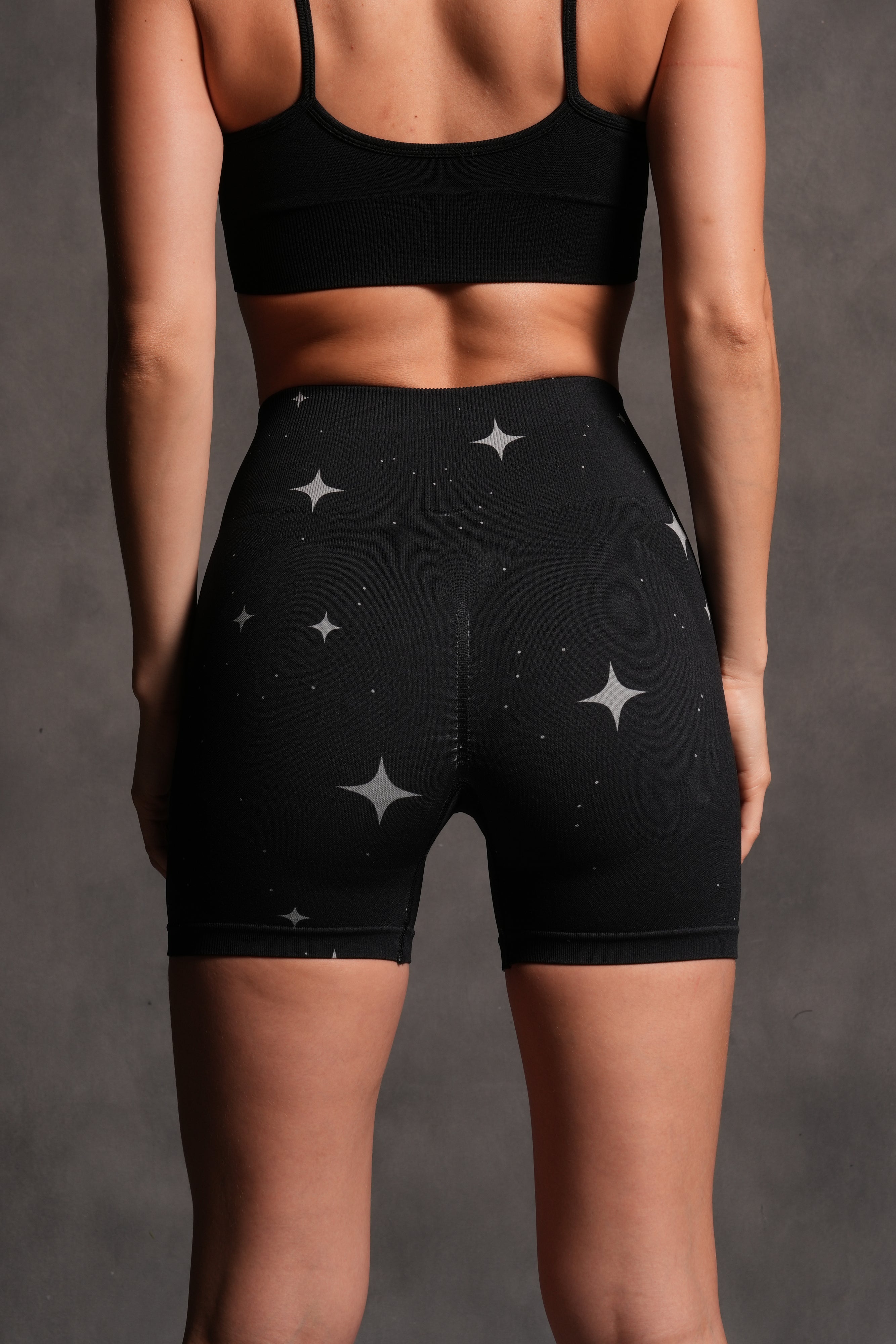 Darc Script Everson Seamless "Training" Shorts in Black/White Starry Night