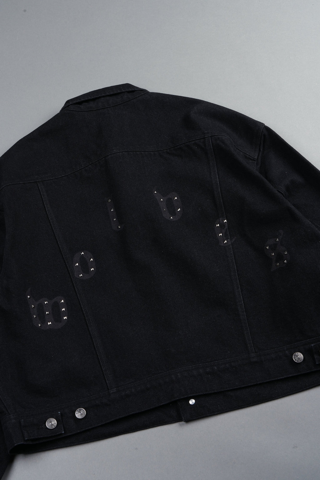 Nuestra Senora Cropped American Denim Jacket In Black