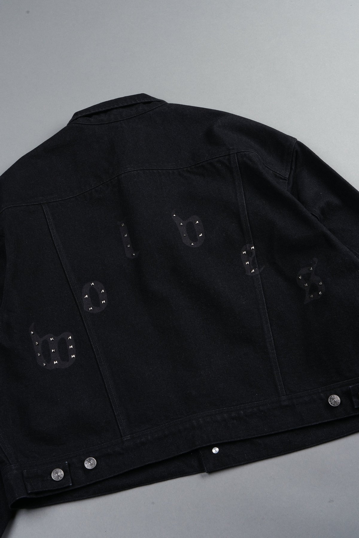 Nuestra Senora Cropped American Denim Jacket In Black