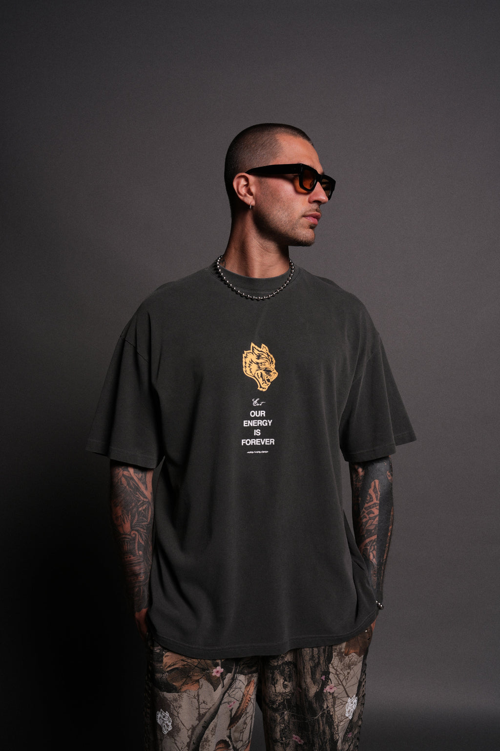 Hanma Legacy "Premium" Oversized Tee in Wolf Gray — imagem 2