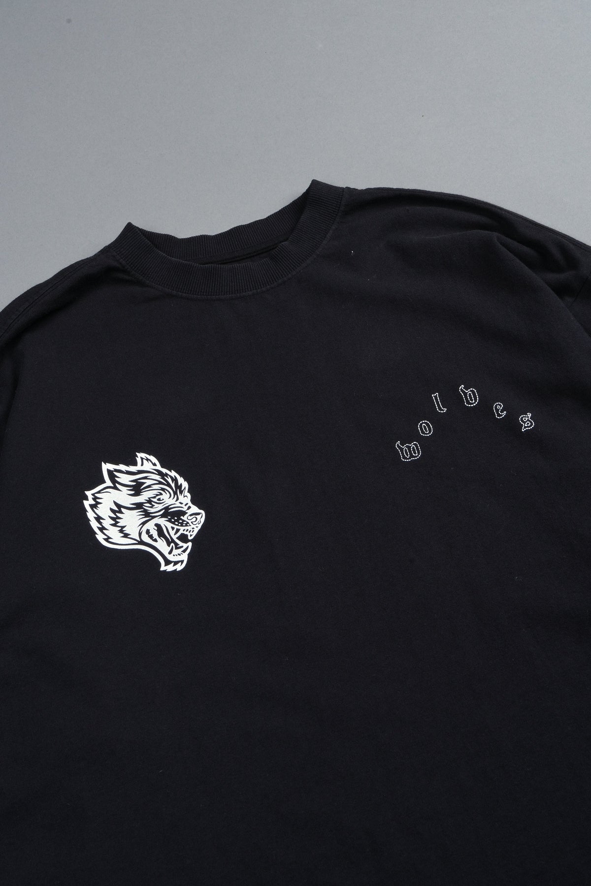 Hand That Holds Grunge Mid Length Raw Hem Ls Tee In Black