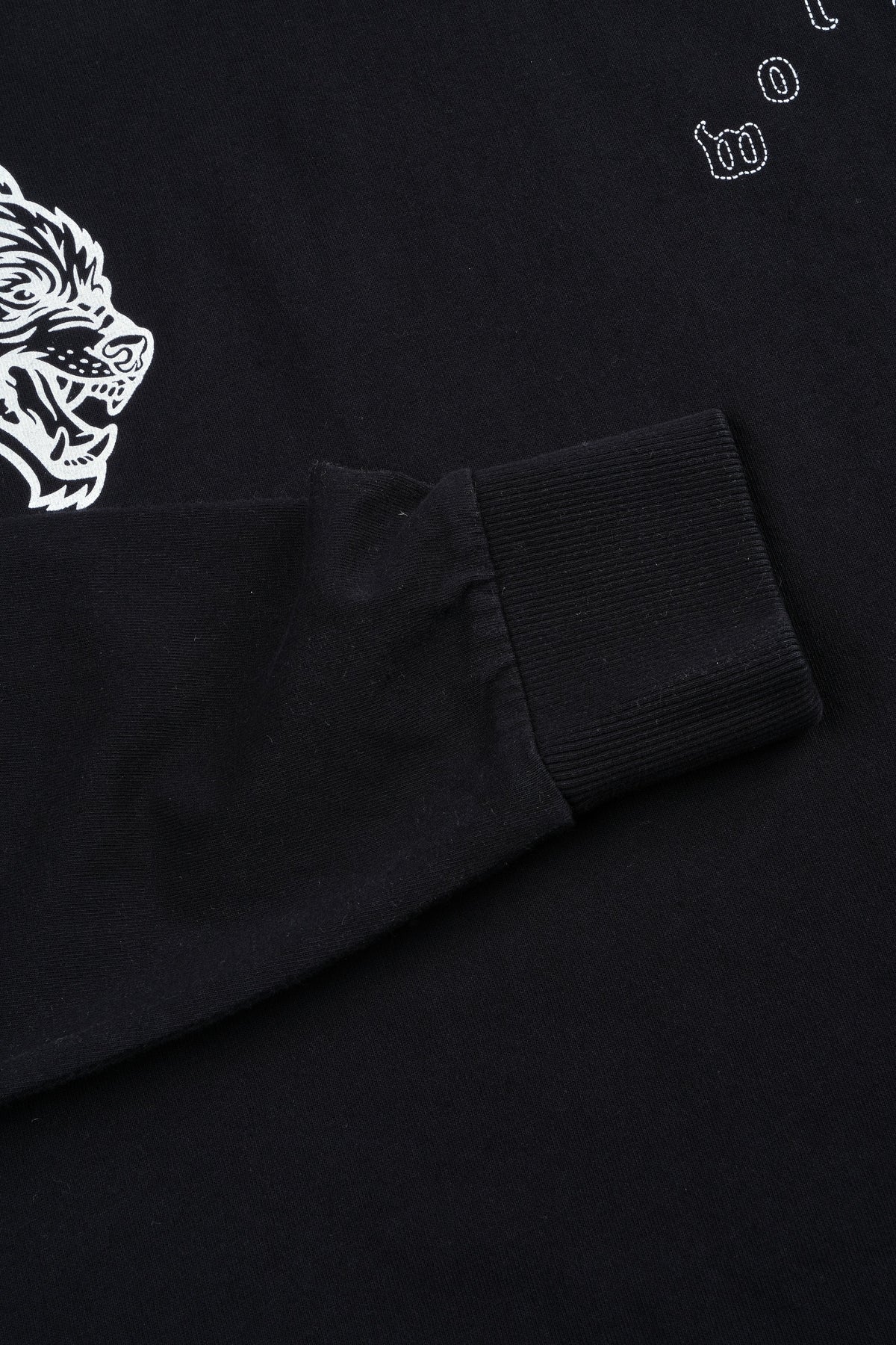 Hand That Holds Grunge Mid Length Raw Hem Ls Tee In Black