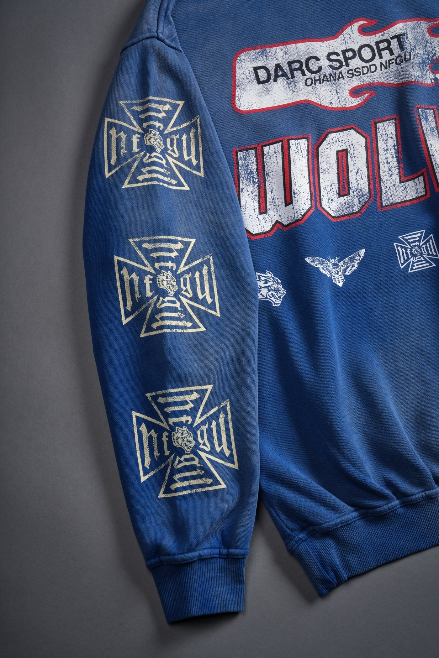 FULL SEND "PIERCE" HOODIE IN DARC COBALT DRIFT WASH
