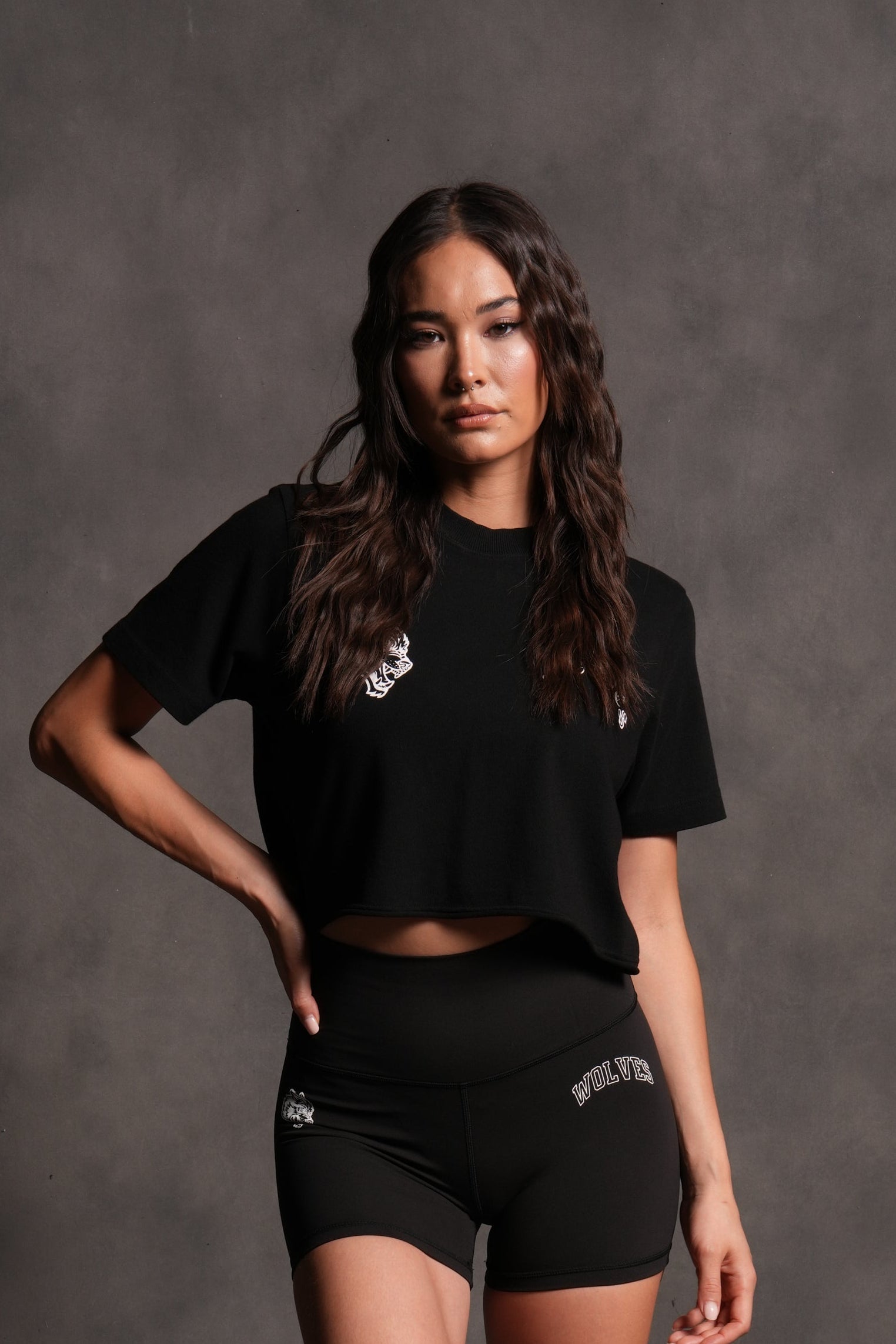 Wolf Chopper FRVR "Premium" Cropped Tee in Black