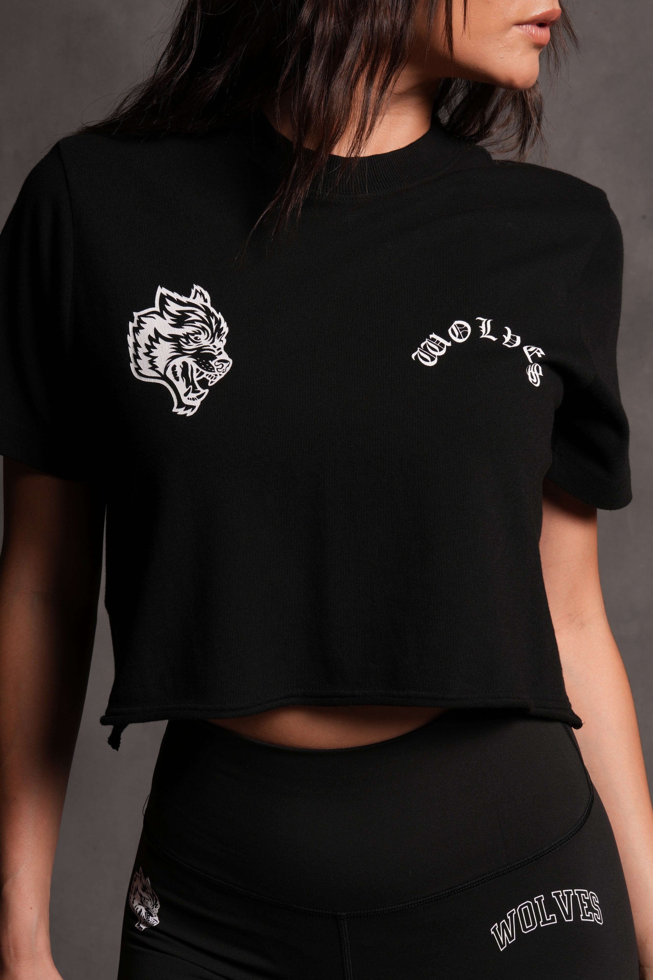 Wolf Chopper FRVR "Premium" Cropped Tee in Black