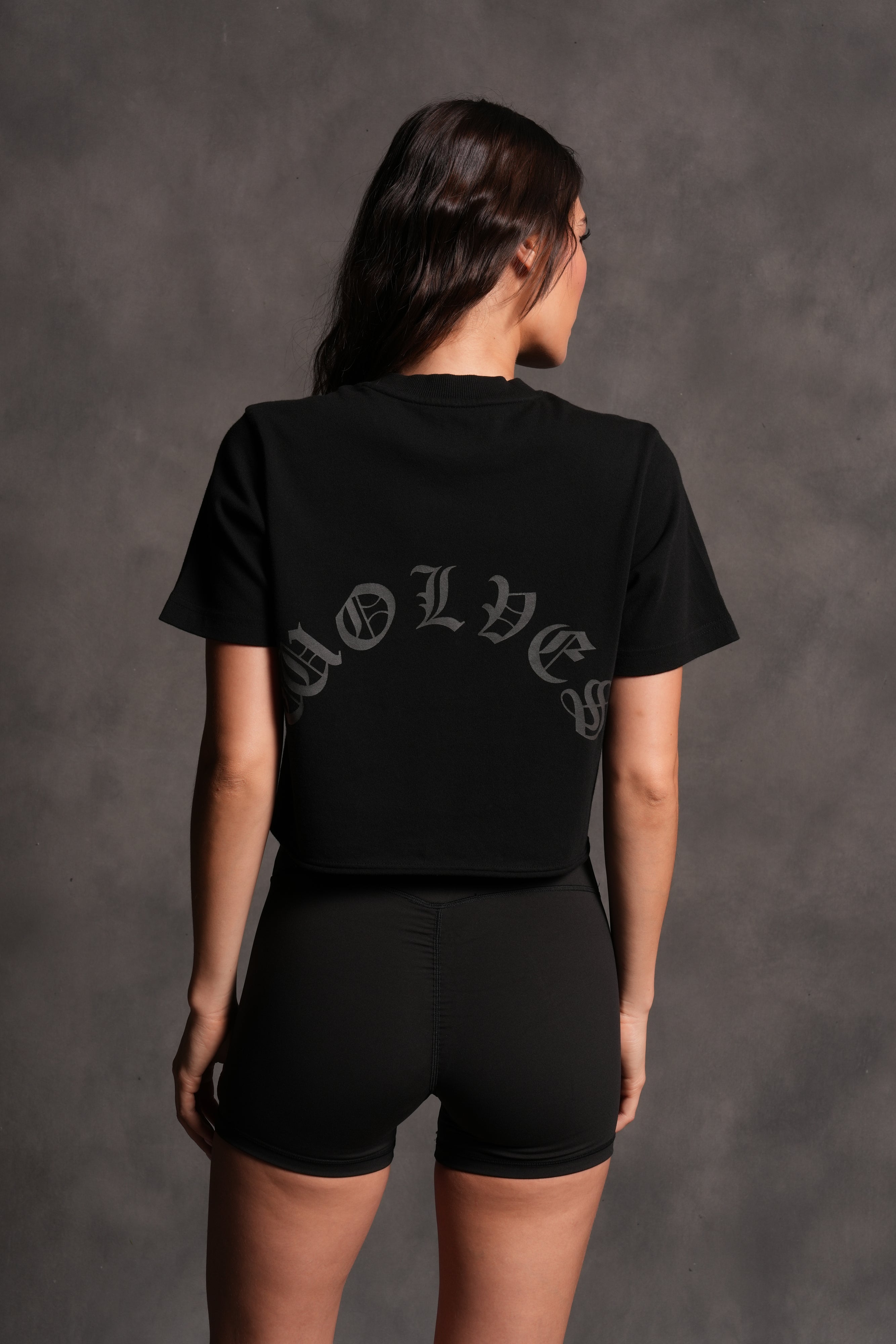 Wolf Chopper FRVR "Premium" Cropped Tee in Black