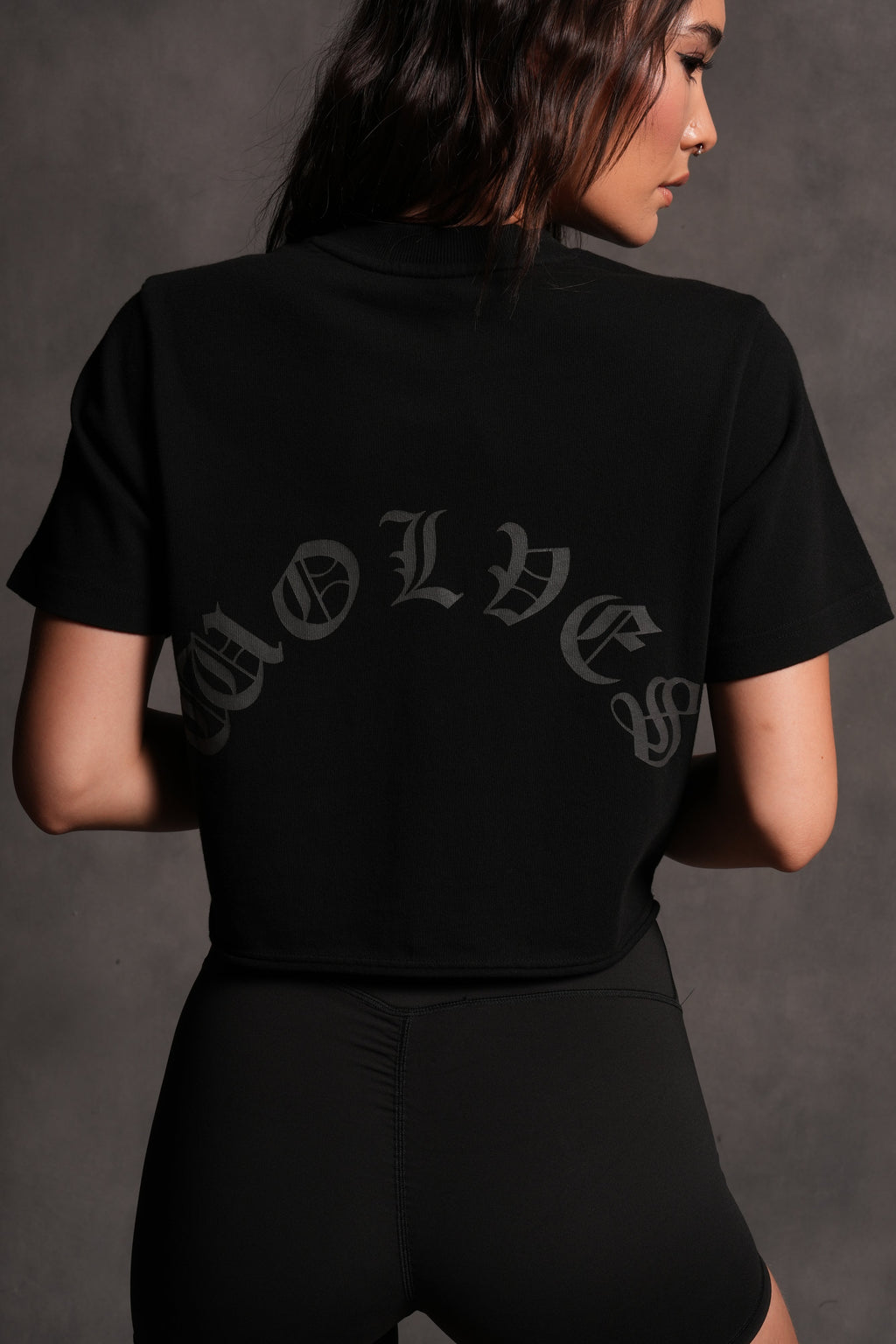 Wolf Chopper FRVR "Premium" Cropped Tee in Black