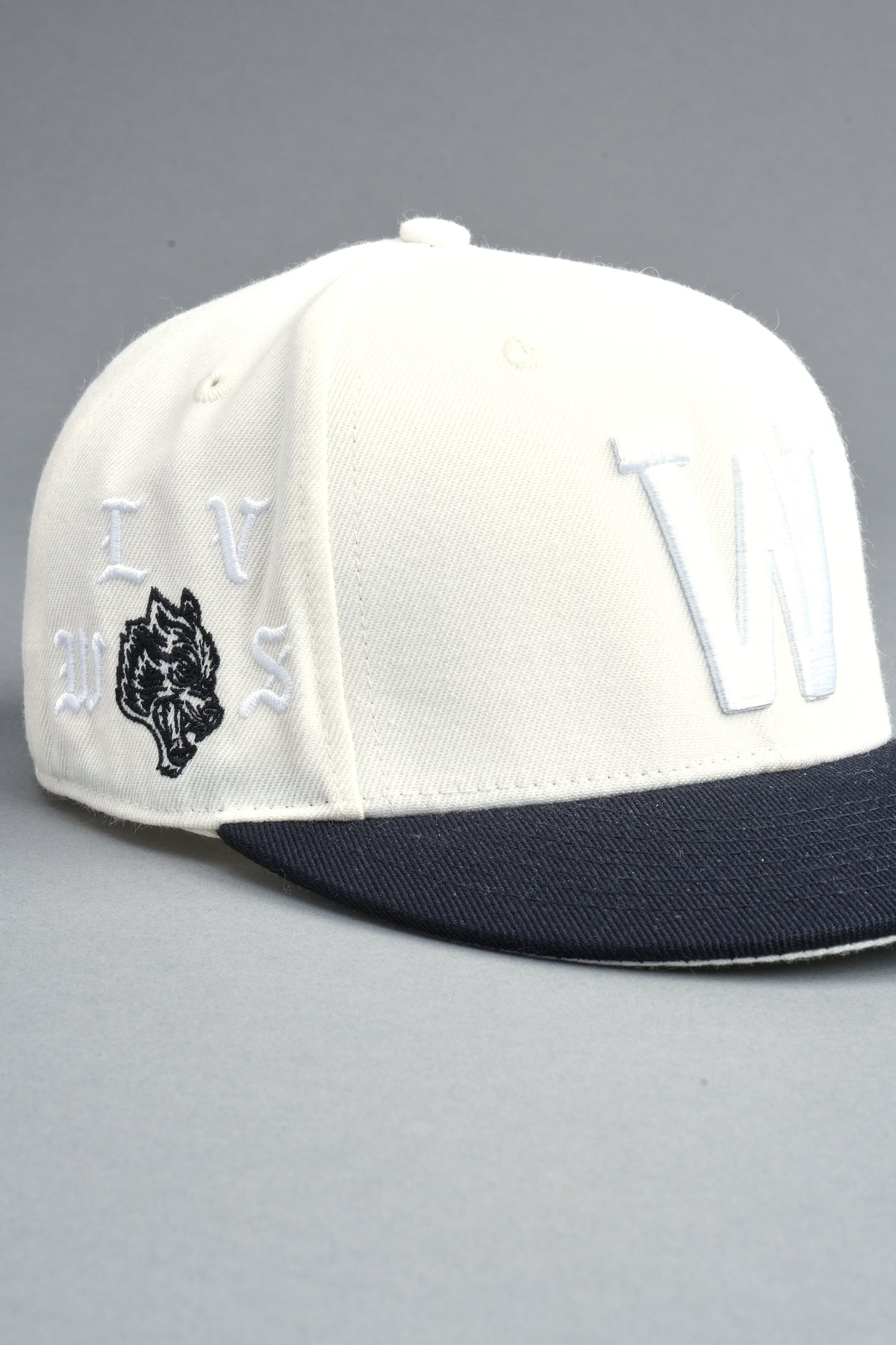 Nuestra Senora Fitted Cap In Cream/Black