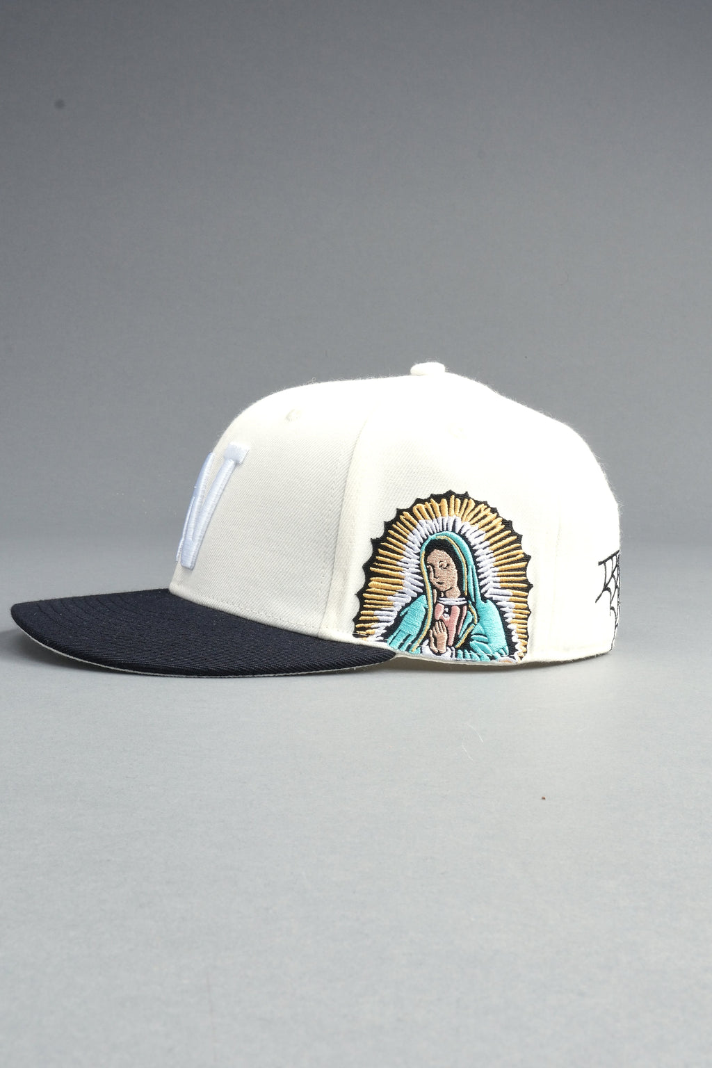 Nuestra Senora Fitted Cap In Cream/Black