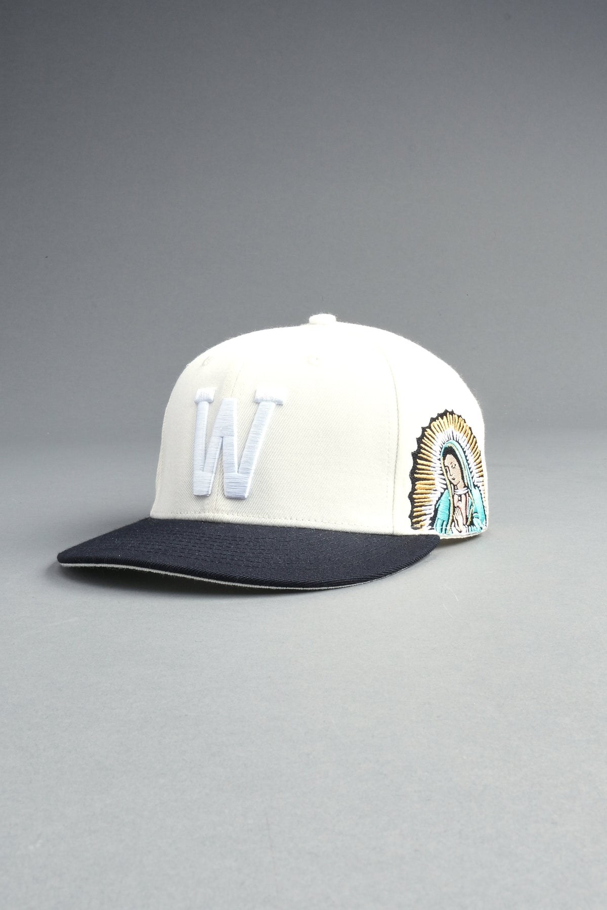 Nuestra Senora Fitted Cap In Cream/Black