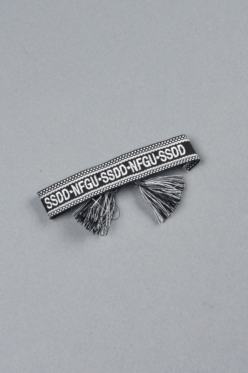 Our Mantra Woven Bracelet In Black/White