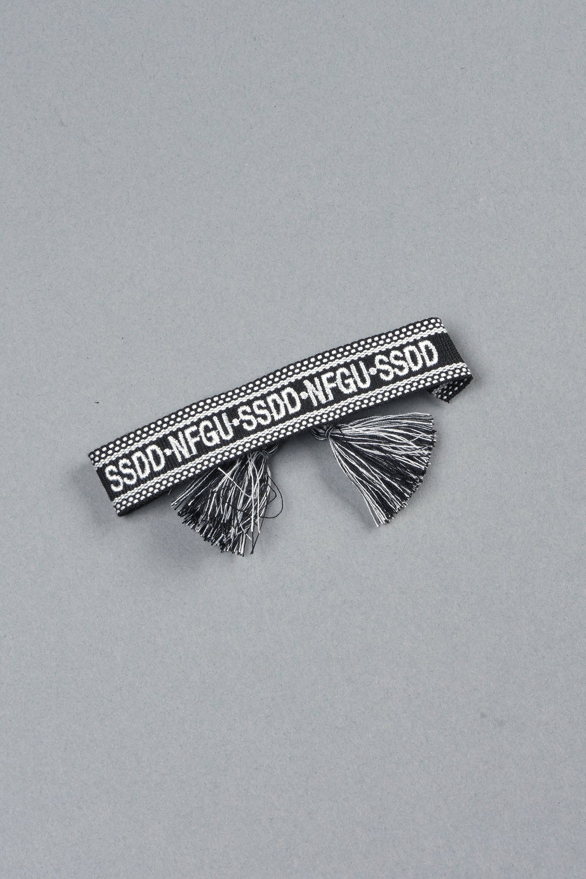 Our Mantra Woven Bracelet In Black/White