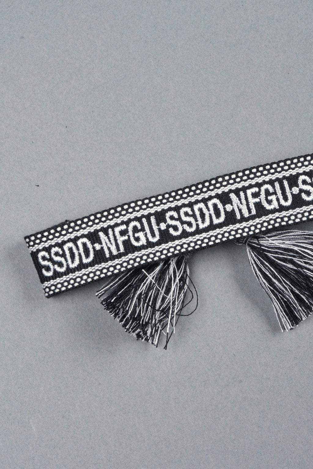 Our Mantra Woven Bracelet In Black/White