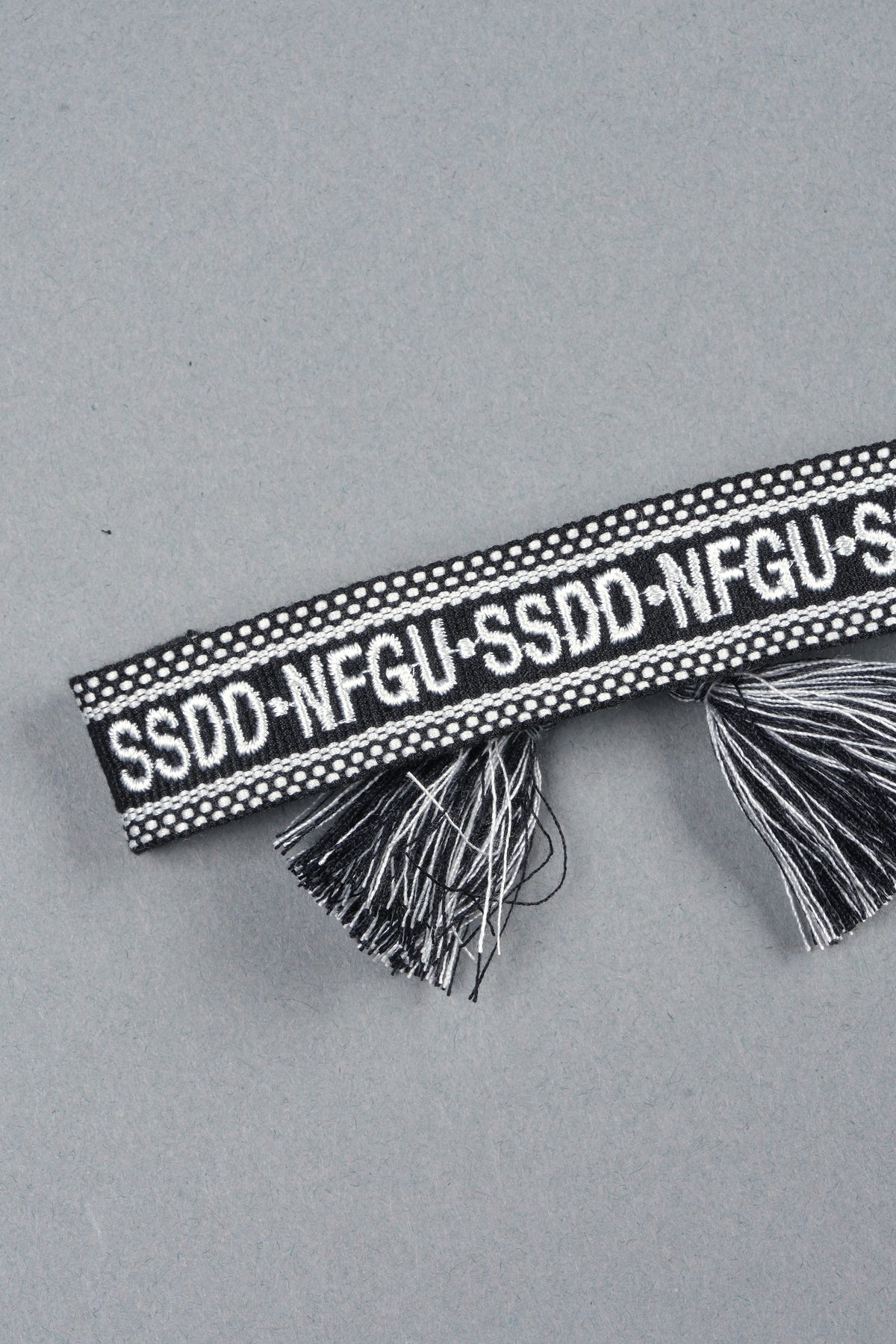 Our Mantra Woven Bracelet In Black/White