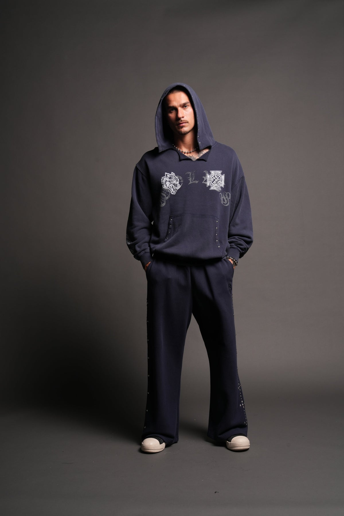 Wolves Heritage Lennox Sweat Pants In Navy - imagem 6