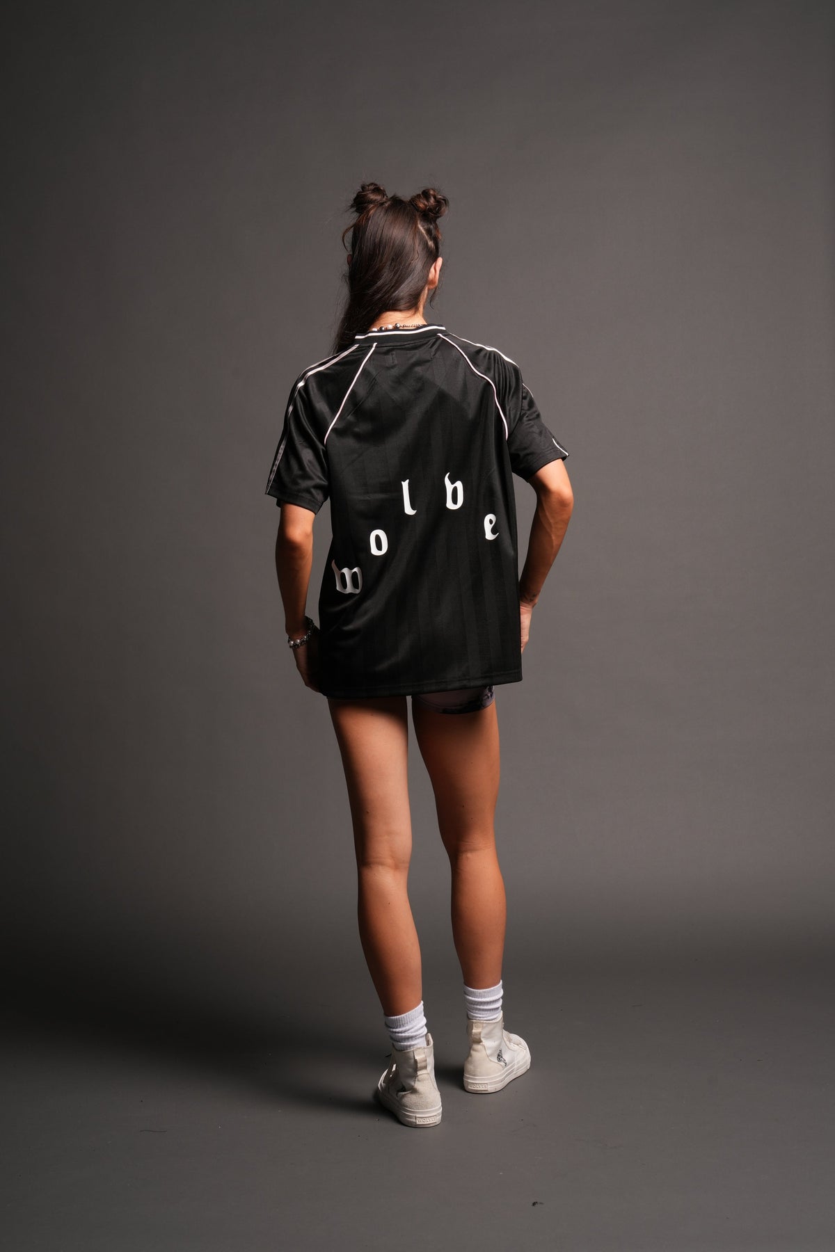 Sakura Forever She Oversized Soccer Jersey in Black — imagem 4