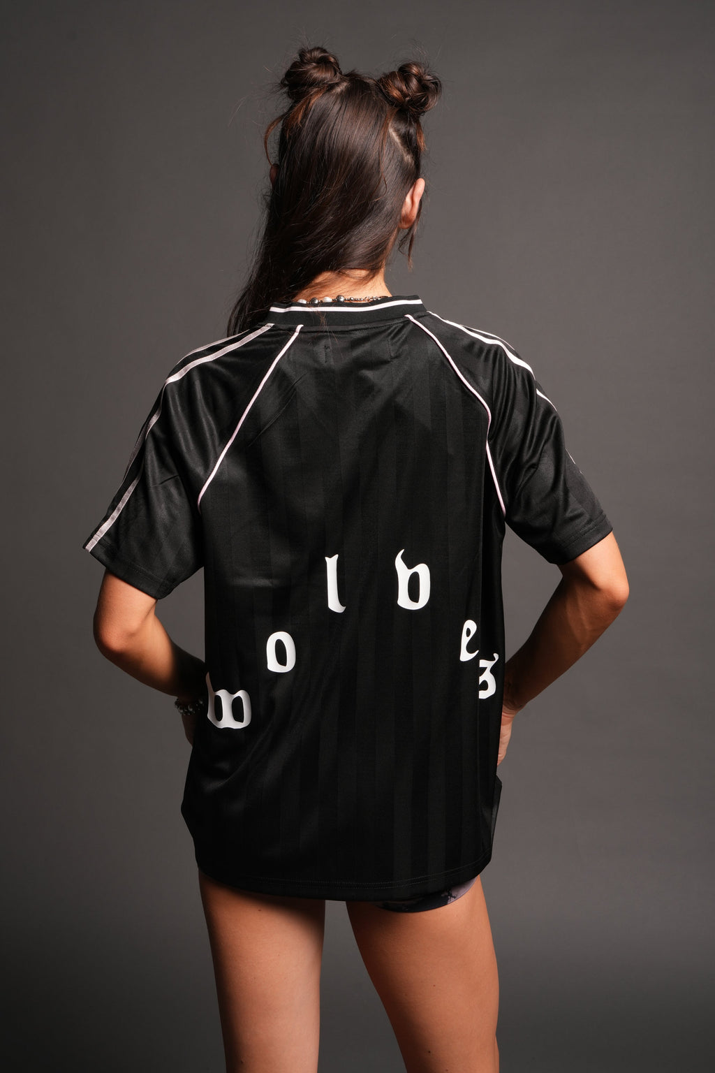 Sakura Forever She Oversized Soccer Jersey in Black — imagem 2