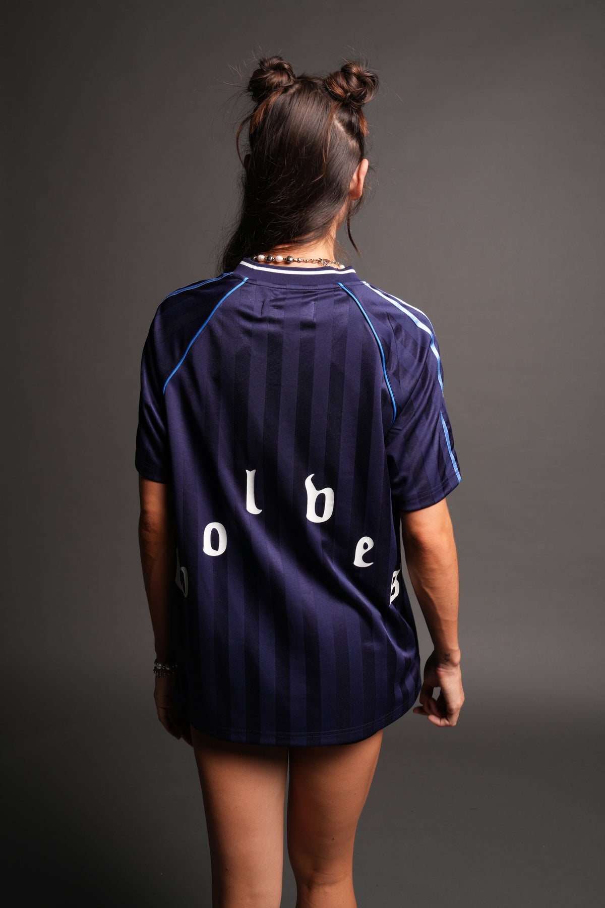 Sakura Forever She Oversized Soccer Jersey in Royal Navy — imagem 2