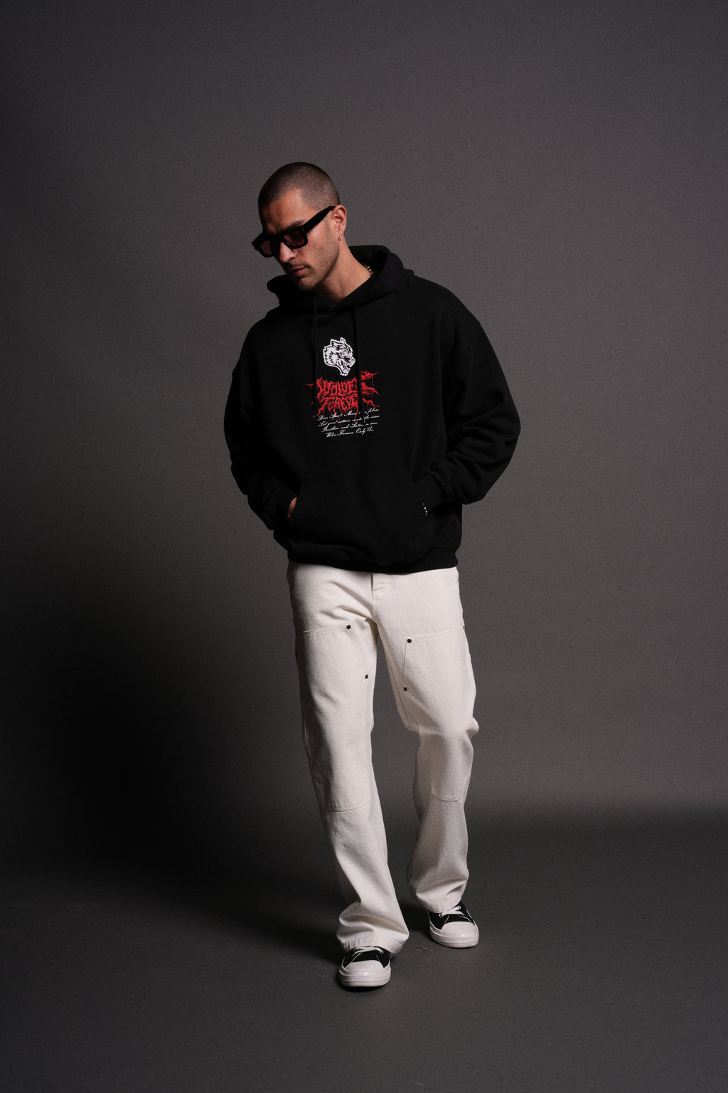Jack Hammer "Grunge" Hoodie in Black — imagem 7