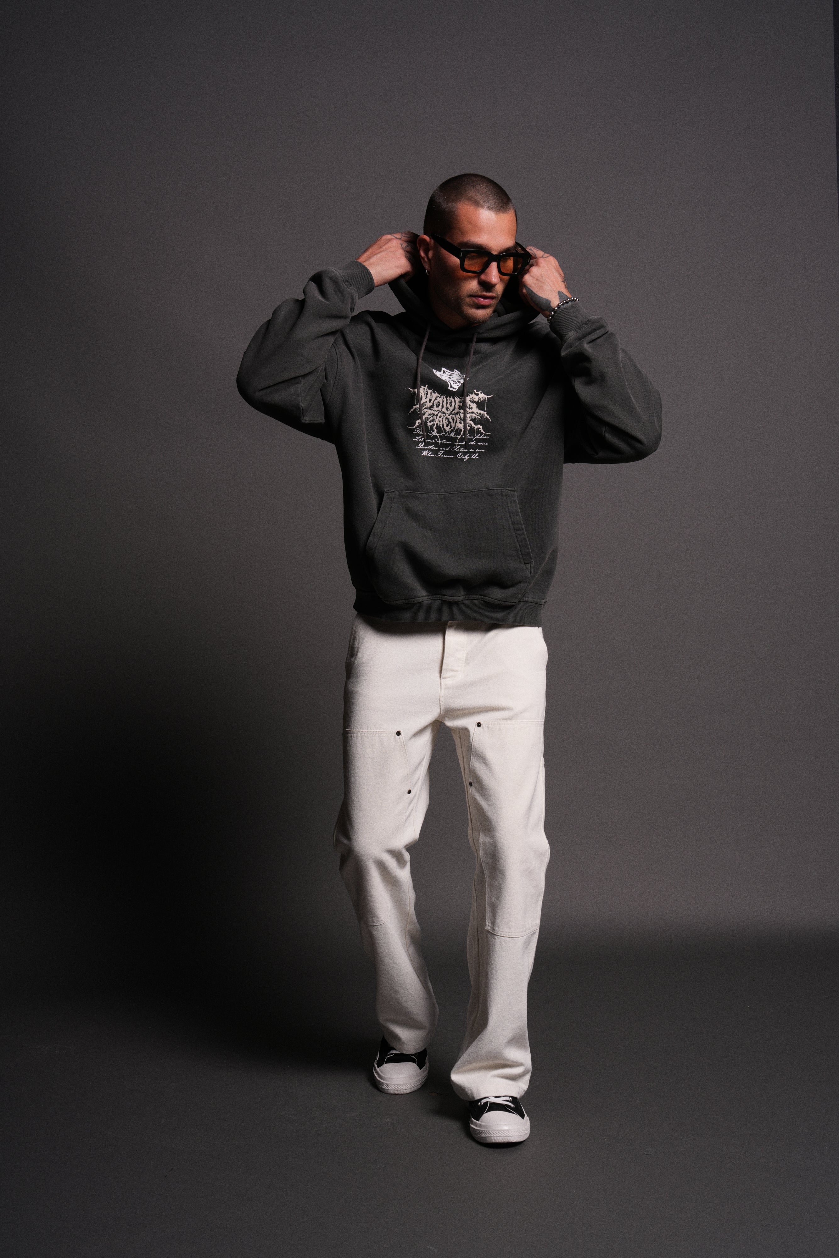 Jack Hammer "Grunge" Hoodie in Wolf Gray — imagem 7