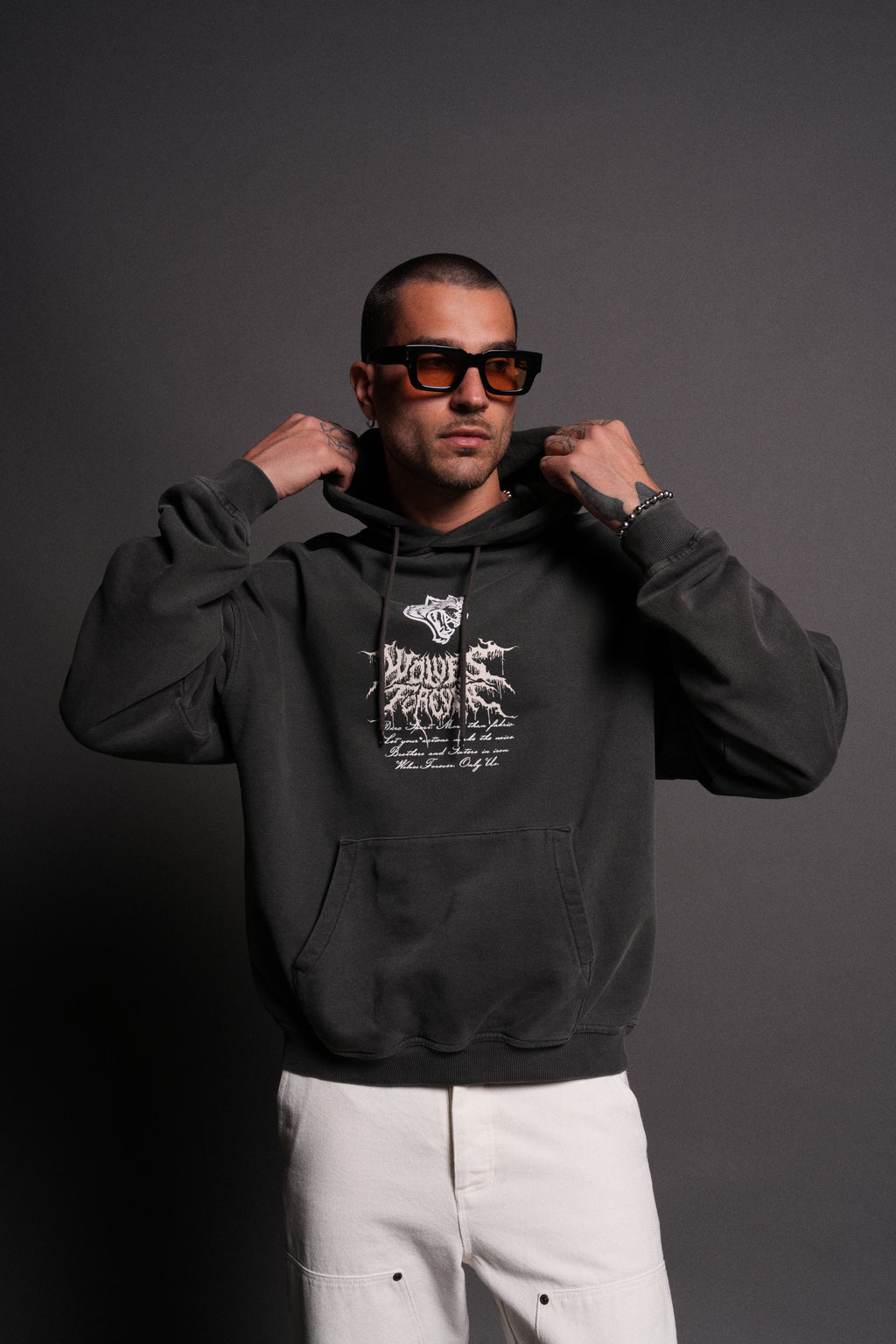 Jack Hammer "Grunge" Hoodie in Wolf Gray — imagem 2