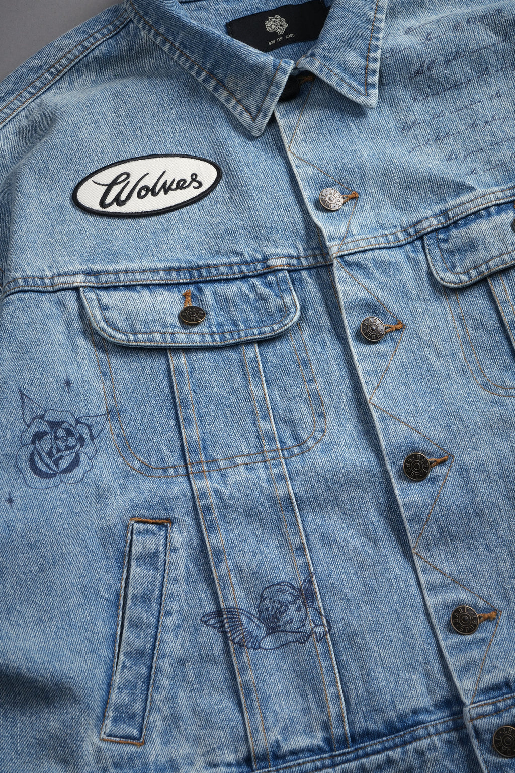 Mickey Flash Cropped American Denim Jacket in Light Wash