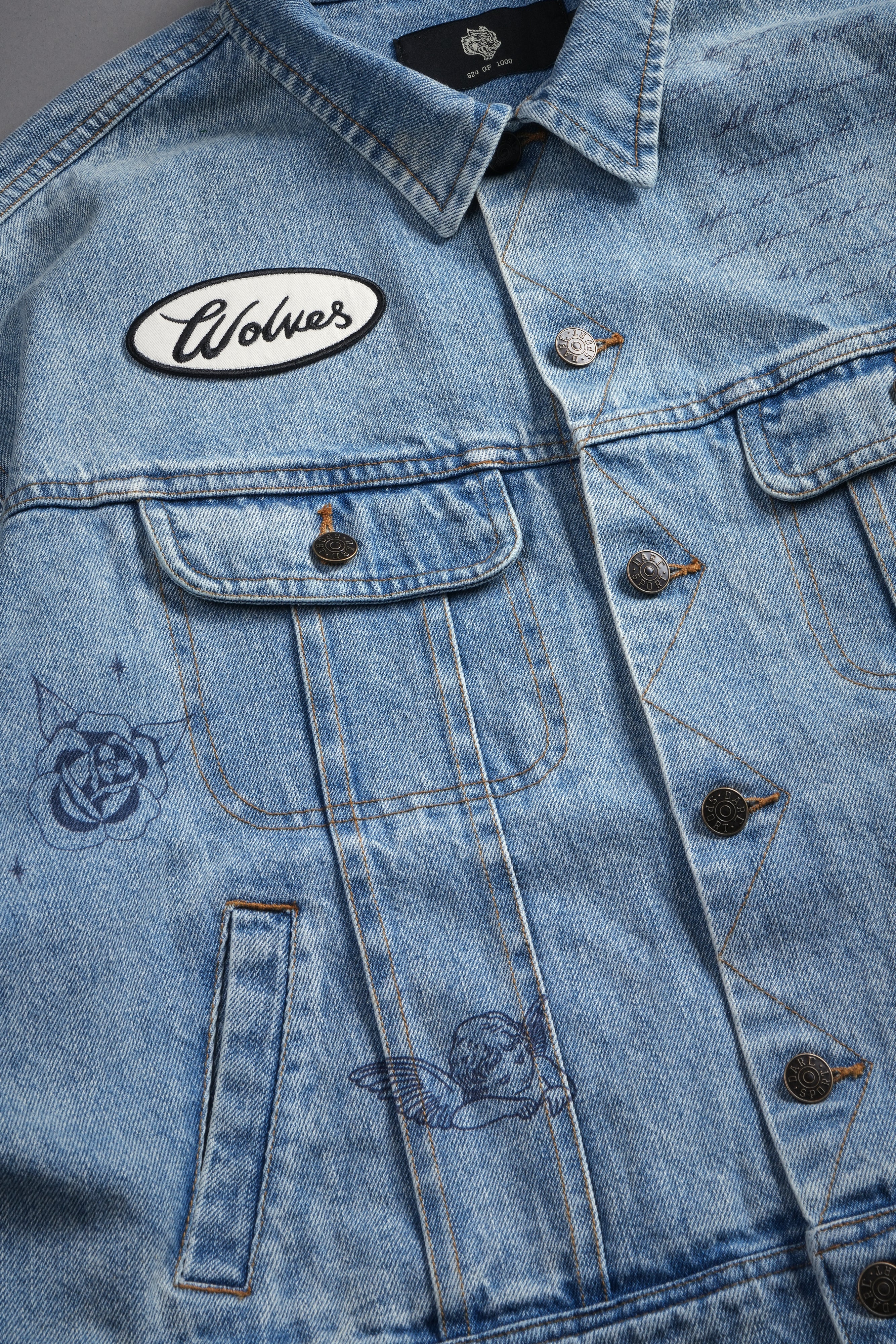 Mickey Flash Cropped American Denim Jacket in Light Wash
