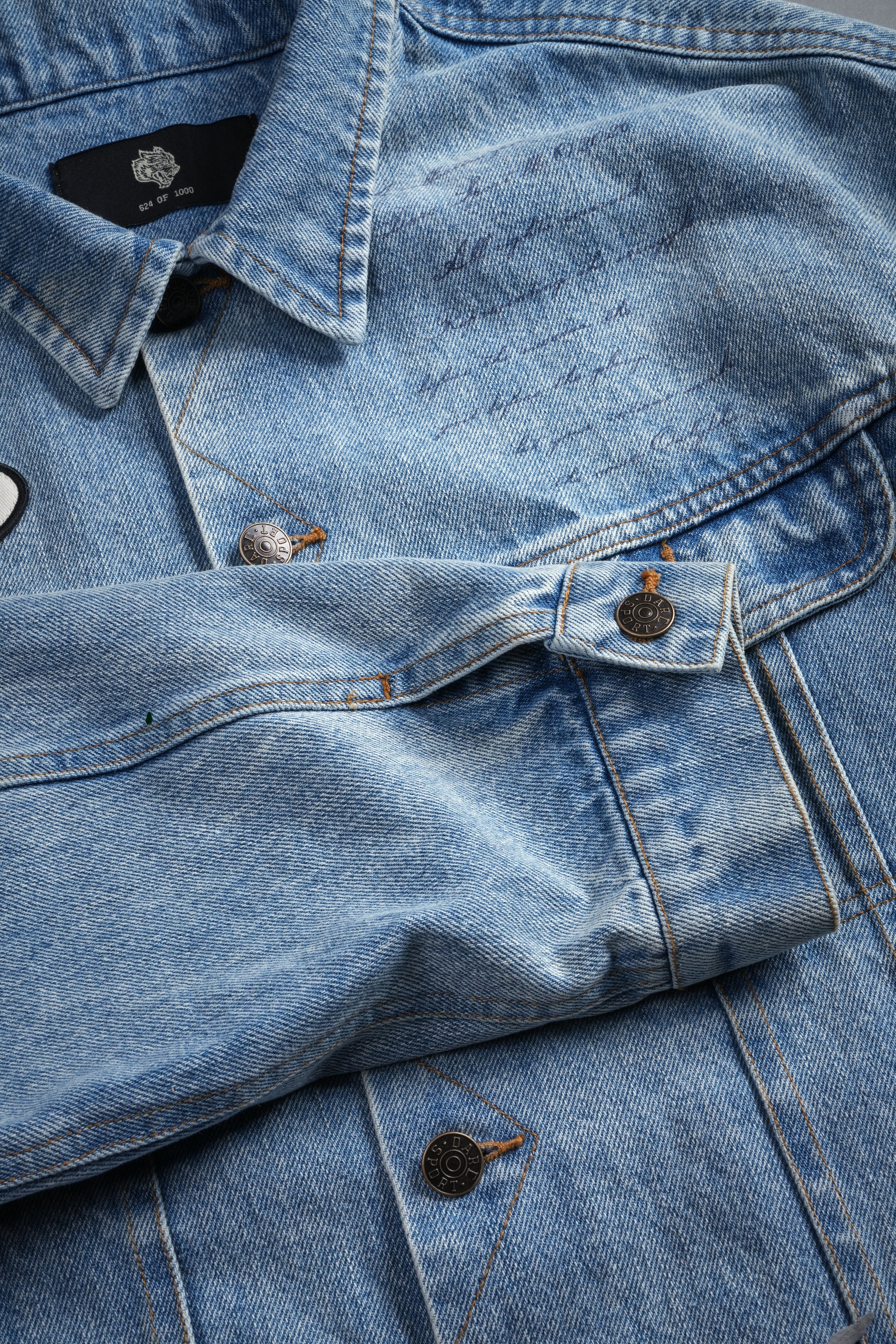 Mickey Flash Cropped American Denim Jacket in Light Wash
