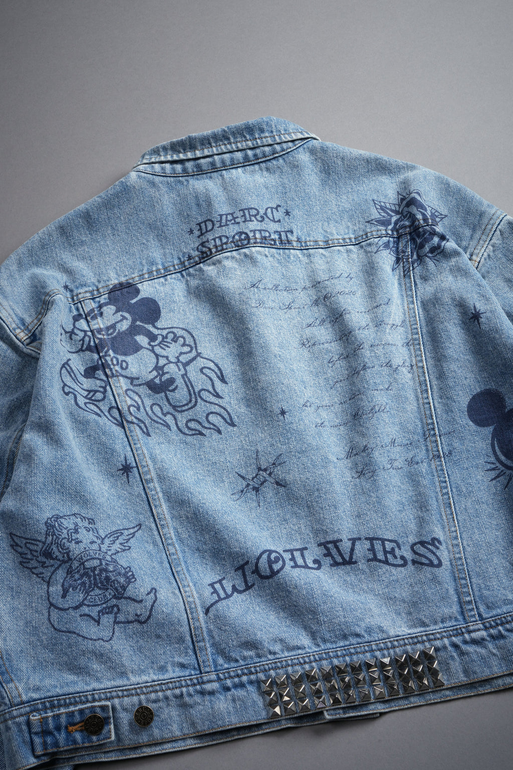 Mickey Flash Cropped American Denim Jacket in Light Wash