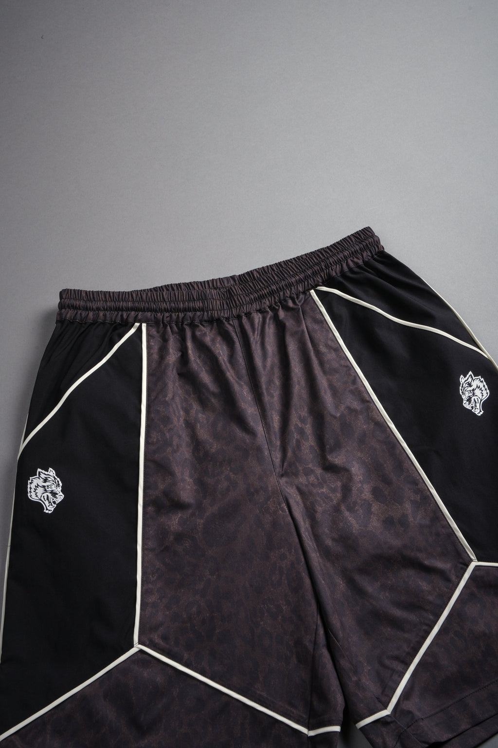 Dual Mens Quinn Track Short in Darc Brown Leopard