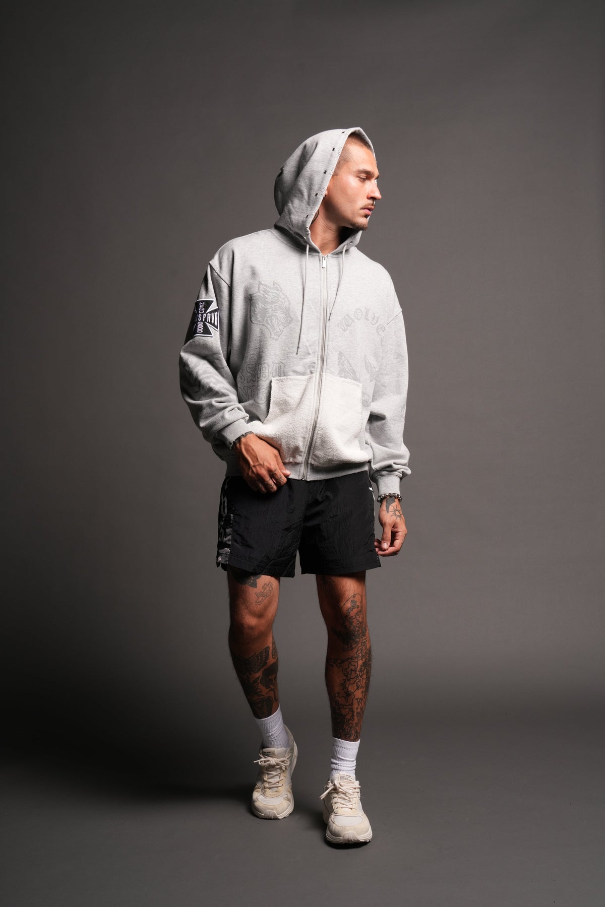 Flash Core Grunge Moatis Zip Hoodie In Light Athletic Gray - imagem 5