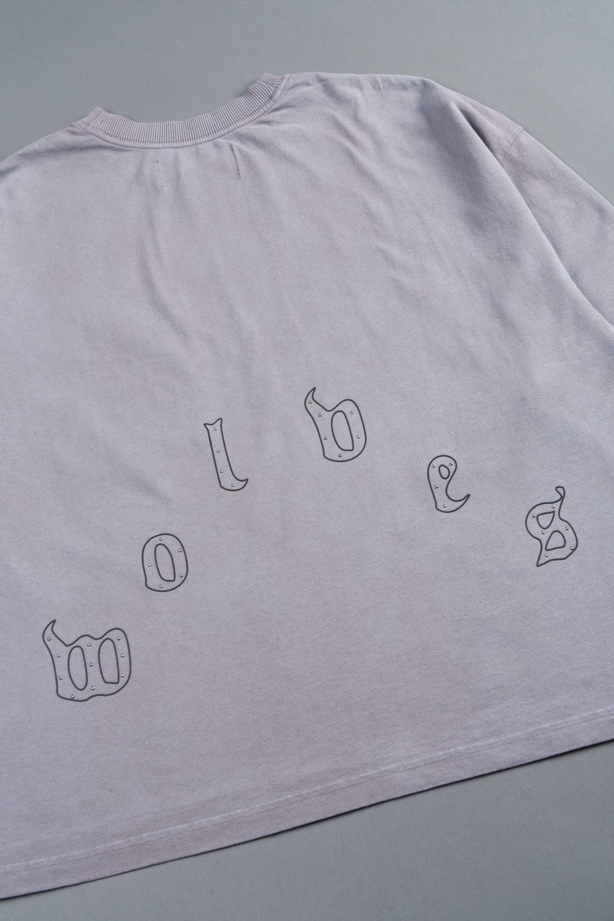 Our Crest Grunge Paul Box Cut Pocket Tee In Pale Gray Super Sun Fade