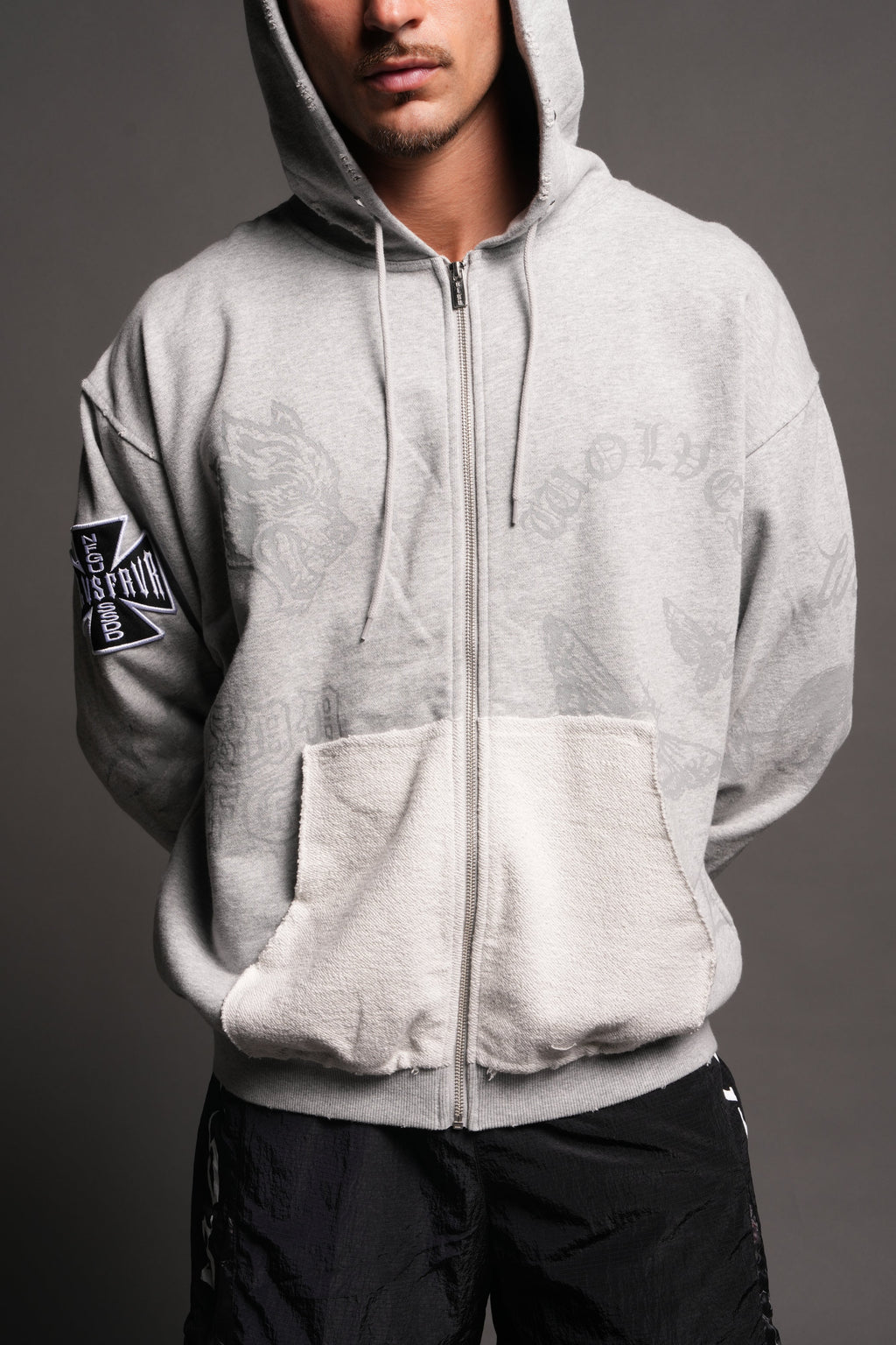 Flash Core Grunge Moatis Zip Hoodie In Light Athletic Gray - imagem 7