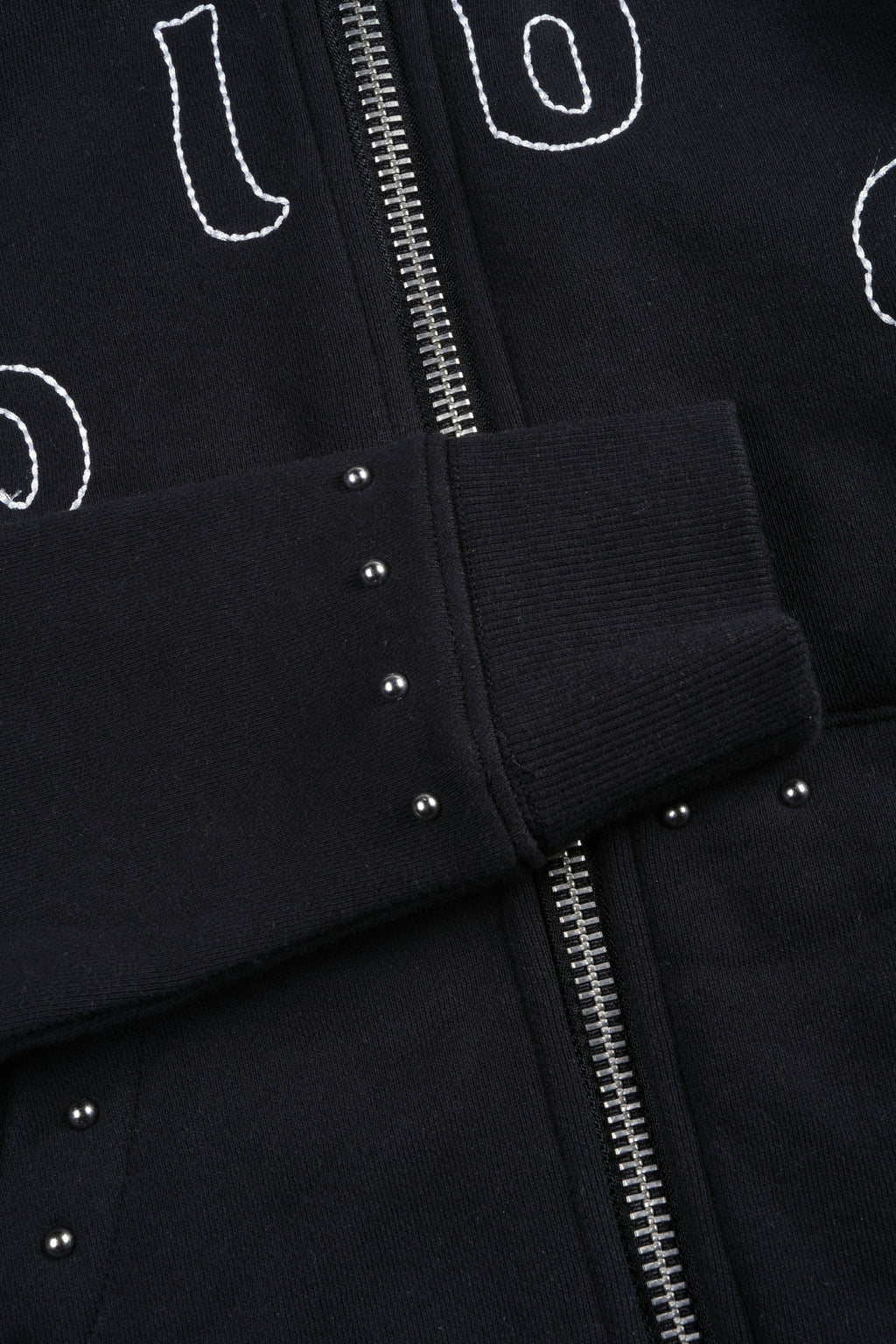 Stud Lobo Iris Zip Up Hoodie In Black