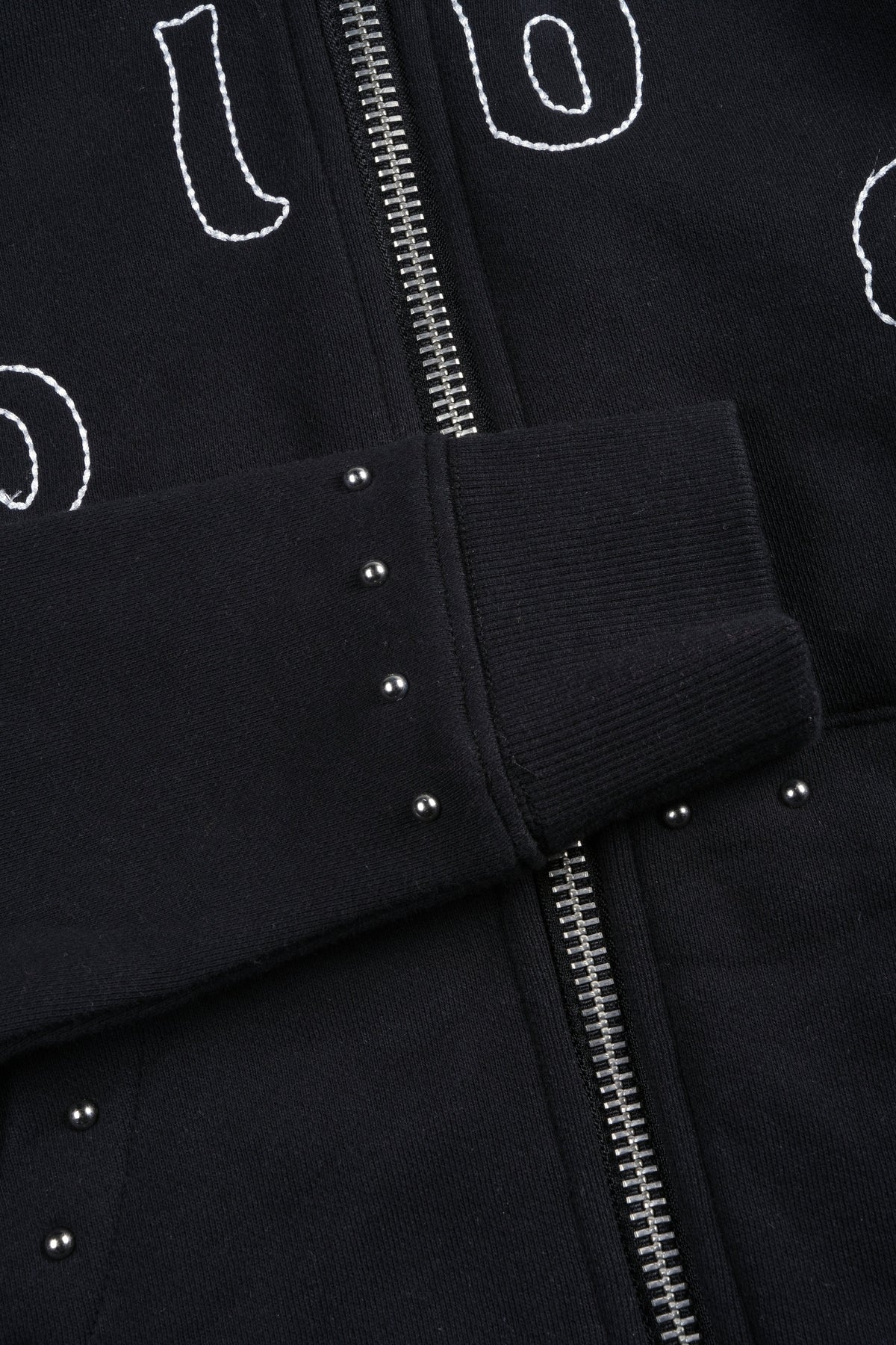 Stud Lobo Iris Zip Up Hoodie In Black