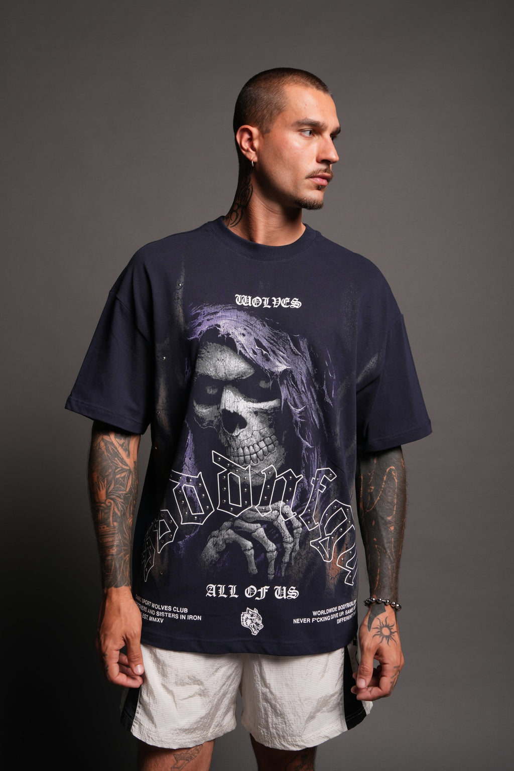 Reaper'S Calling Premium Oversized Tee In Navy - imagem 4
