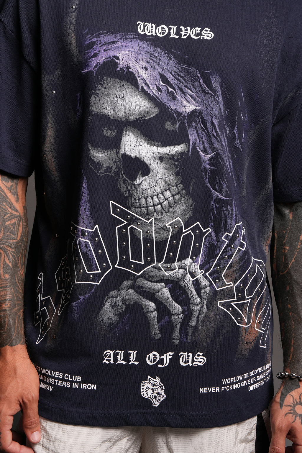 Reaper'S Calling Premium Oversized Tee In Navy - imagem 5