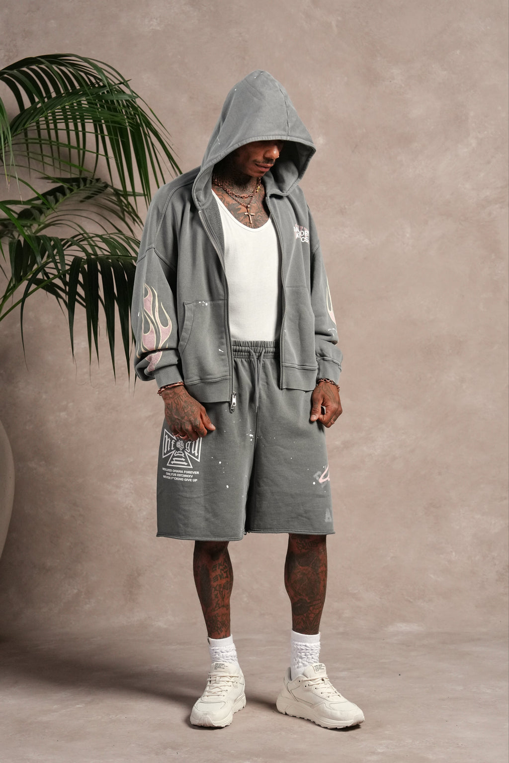Hot Rod Vex Double Zip Hoodie in Slate Gray — imagem 7