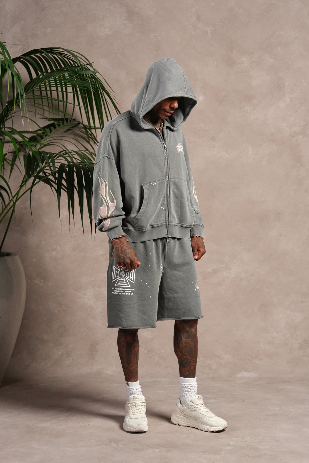 Hot Rod Vex Double Zip Hoodie in Slate Gray — imagem 8