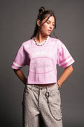 Honor She Football Crop Jersey in Cherry Blossom