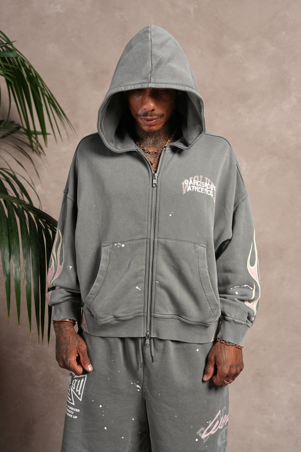 Hot Rod Vex Double Zip Hoodie in Slate Gray — imagem 2