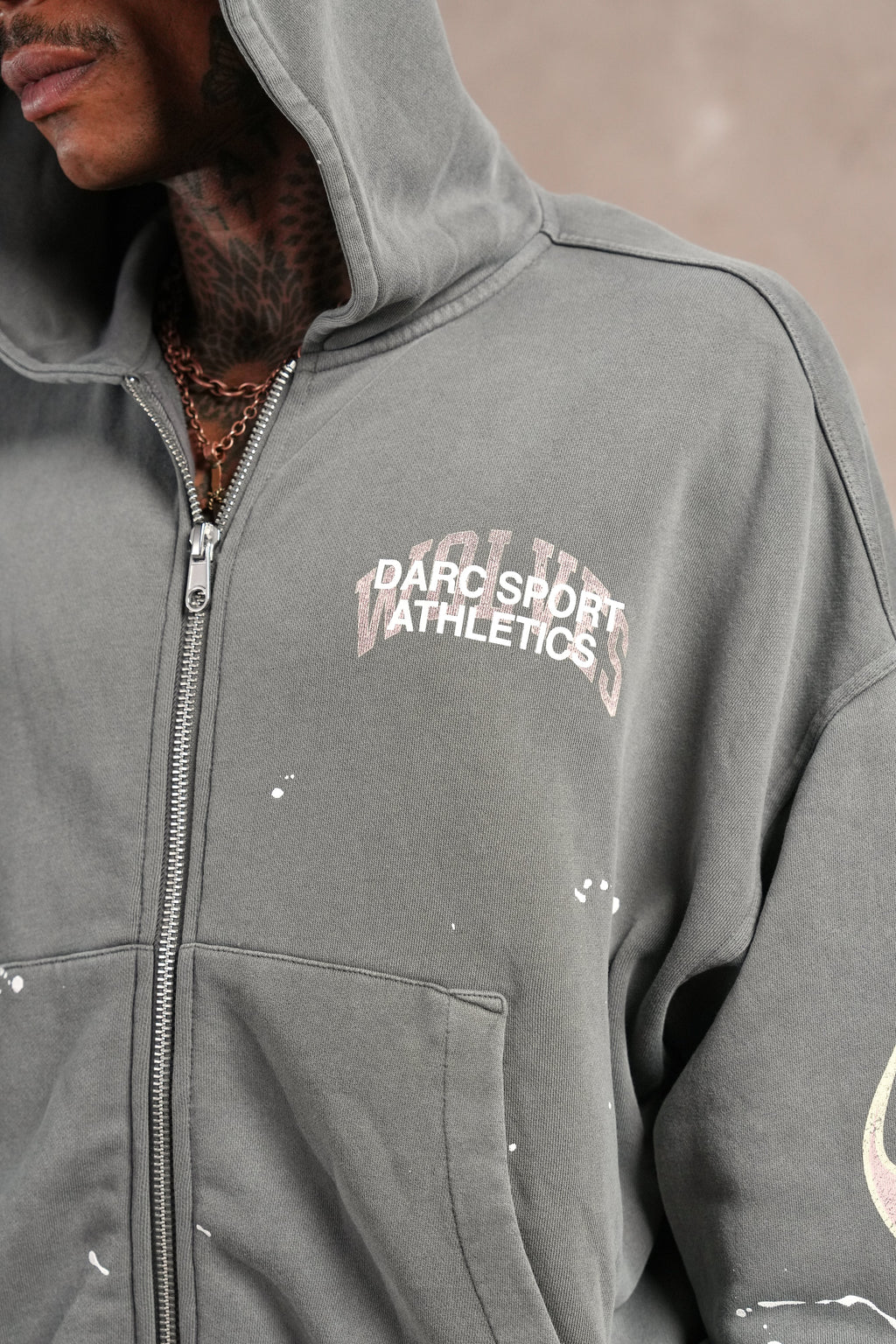 Hot Rod Vex Double Zip Hoodie in Slate Gray — imagem 9
