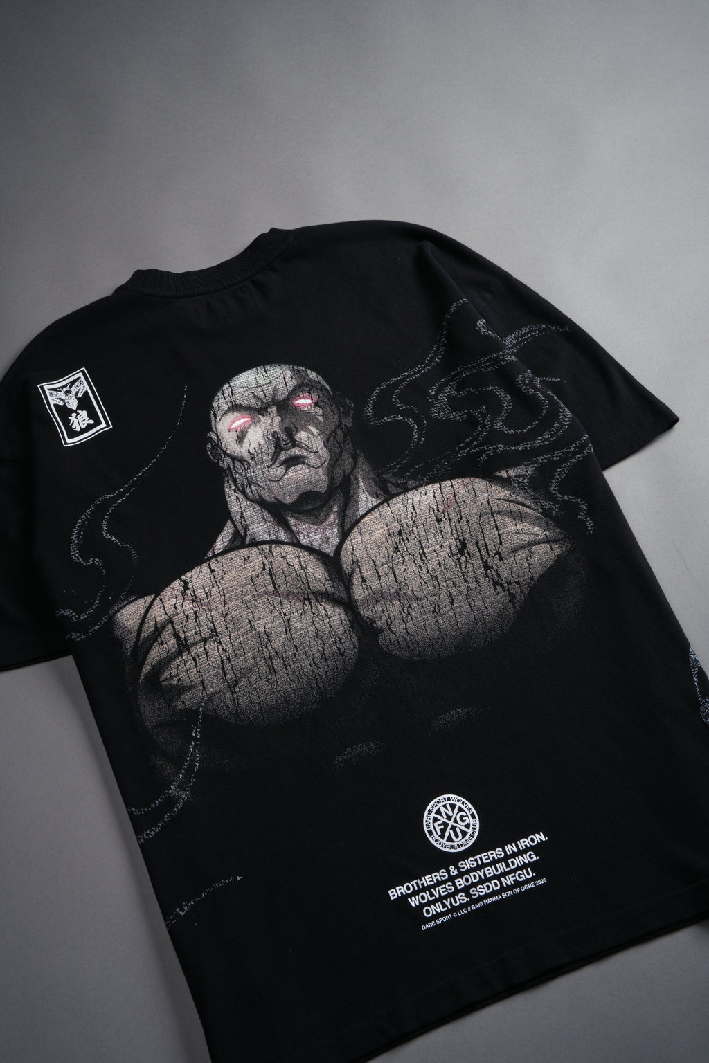 Jack Hanma "Side By Side" Series Premium Oversized Tee in Black — imagem 8