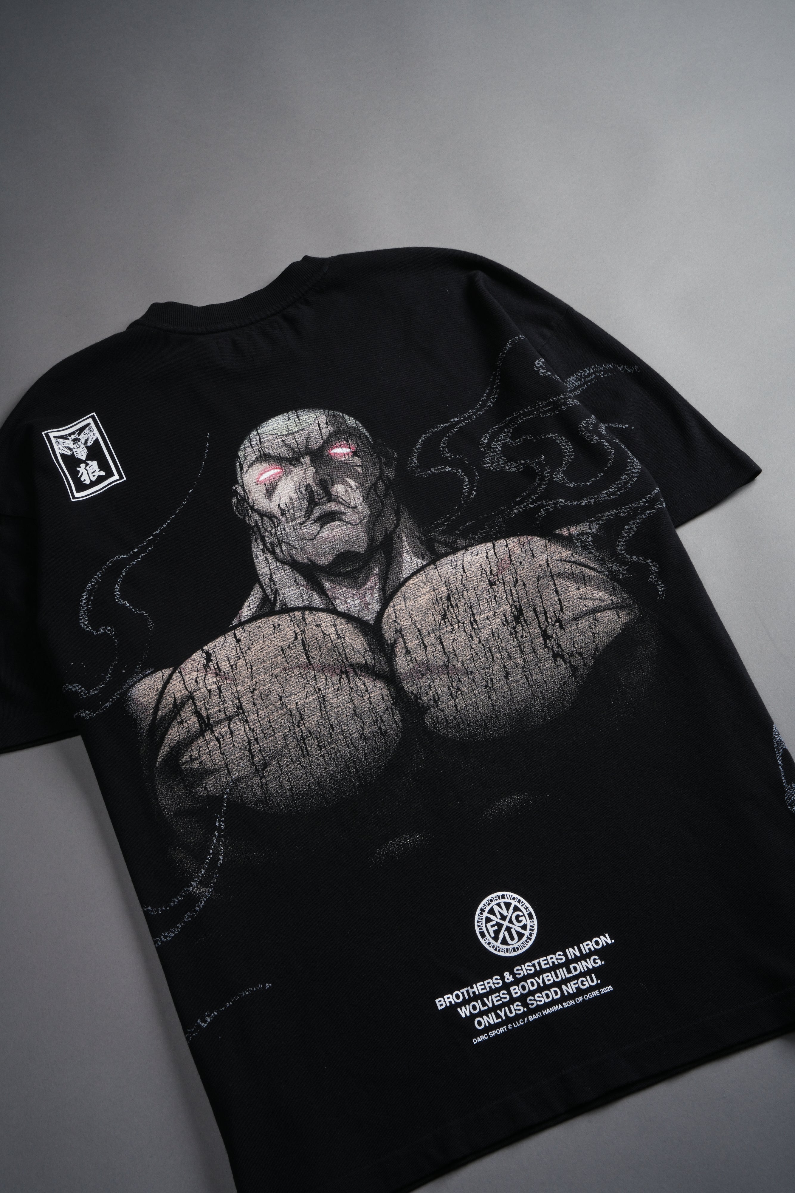 Jack Hanma "Side By Side" Series Premium Oversized Tee in Black — imagem 8