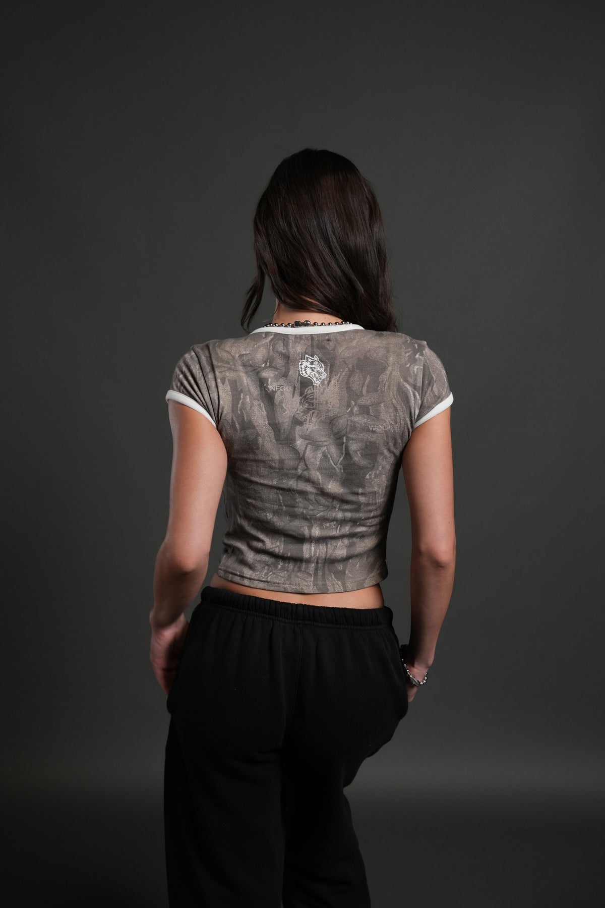 Darc Sport Athletics Ringer "Baby" Tee in Ohana Vintage Norse Camo/Cream - imagem 2