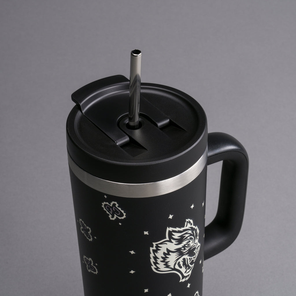 Western Wolf Travel Tumbler in Black — imagem 4