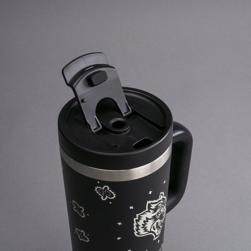 Western Wolf Travel Tumbler in Black — imagem 7