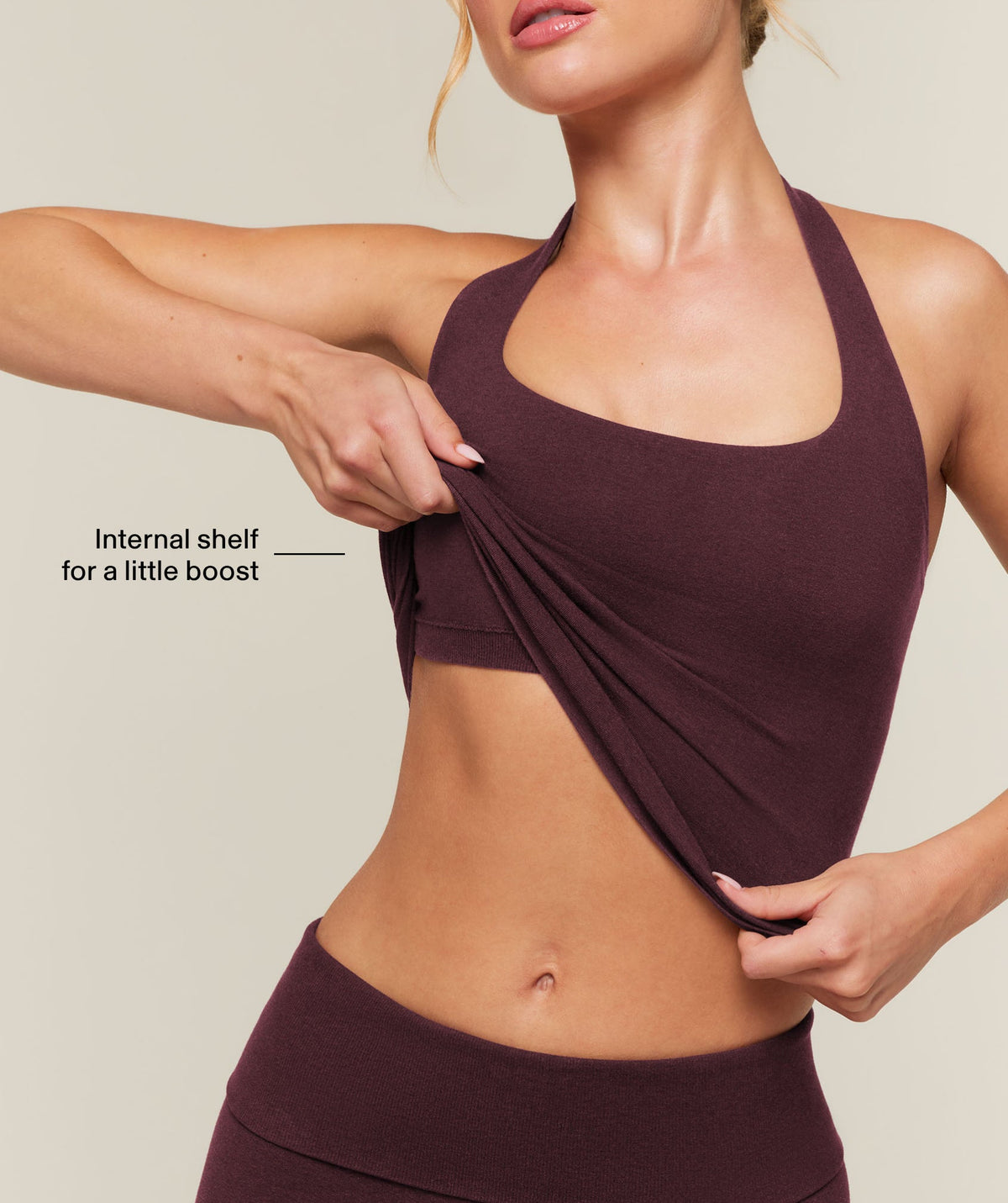 CottonMove™ Halterneck Top - Calm Purple Marl — imagem 3