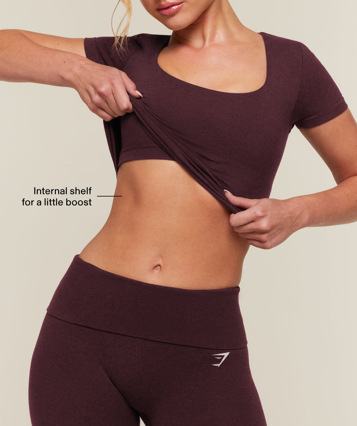 CottonMove™ Midi Short Sleeve Top - Calm Purple Marl — imagem 2